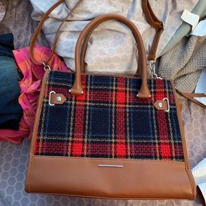 Plaid satchel